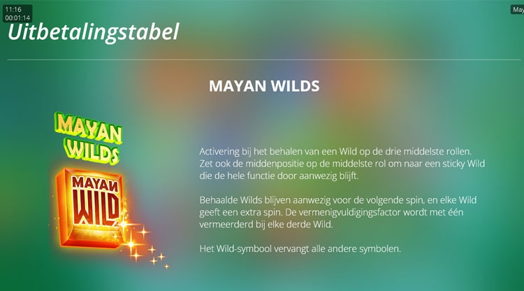 Mayan Magic Wildfire Features