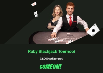 Het Ruby Blackjack Toernooi bij ComeOn gaat nu van start!
